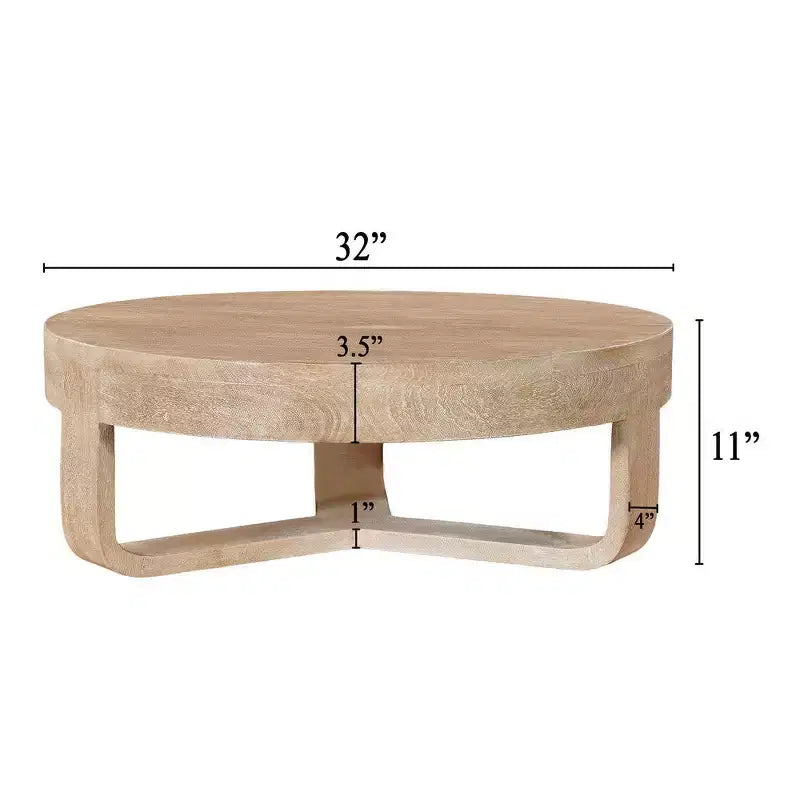 Kulatý konferenční stolek Royal Hampton 32 Inch s otevřenou podnoží ve tvaru saní