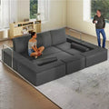 Sofá modular Cloud convertível, sofá modular confortável de veludo cotelê, sofá confortável com assento profundo e almofadas altas, fácil de montar