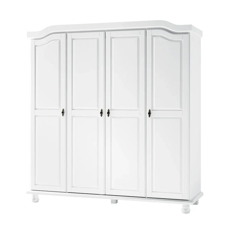 Guarda-roupa de 4 portas Kyle da Palace Imports, 100% em madeira maciça, com portas de madeira maciça ou espelhadas