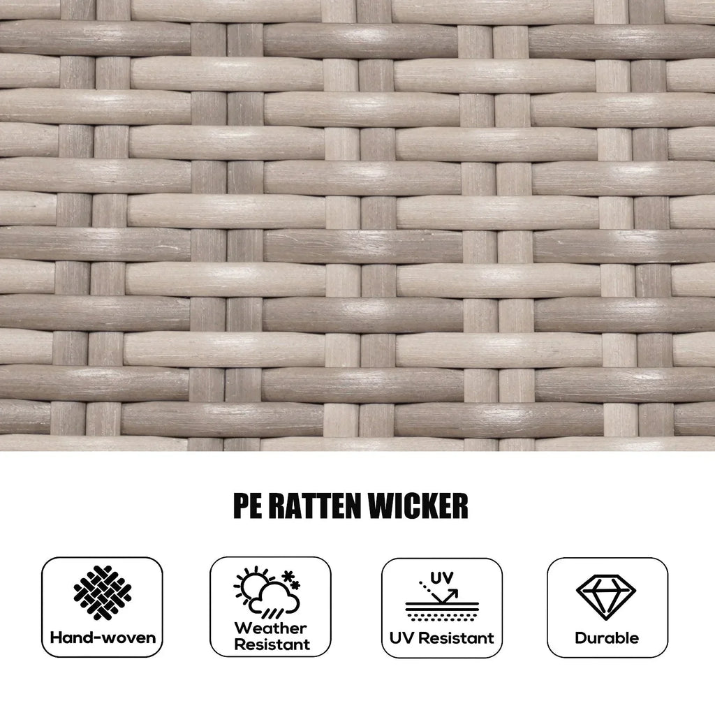 7 Pieces Outdoor Rattan Wicker Patio Round Dining Set with Cushions by Moda Furnishings