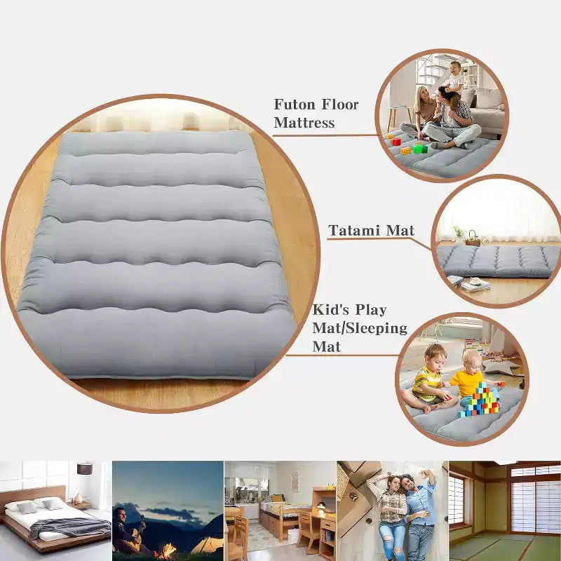 Colchão futon japonês, colchão dobrável para dormir no chão, esteira tatami para casa, colchão de campismo