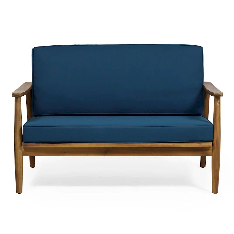 Conjunto de conversa para exterior Willowbrook em madeira de acácia, para 4 pessoas, da Christopher Knight Home