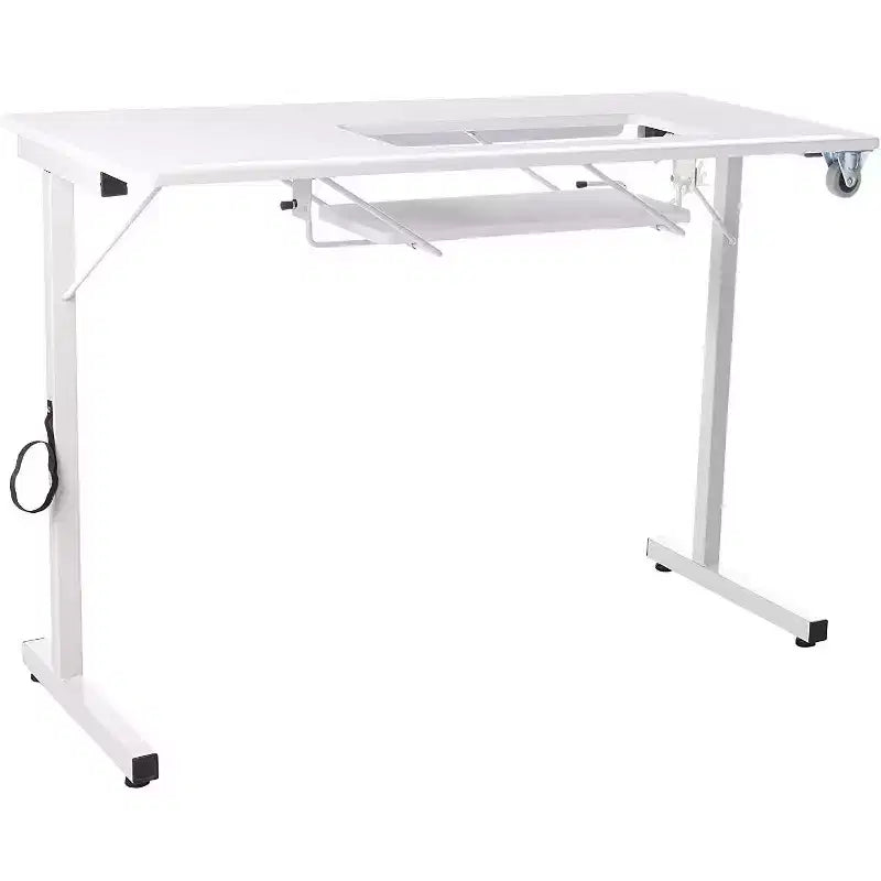 Mesa de costura portátil e dobrável SewingRite SewStation 101 com pernas de aço, branca - perfeita para casa, escritório e empresa