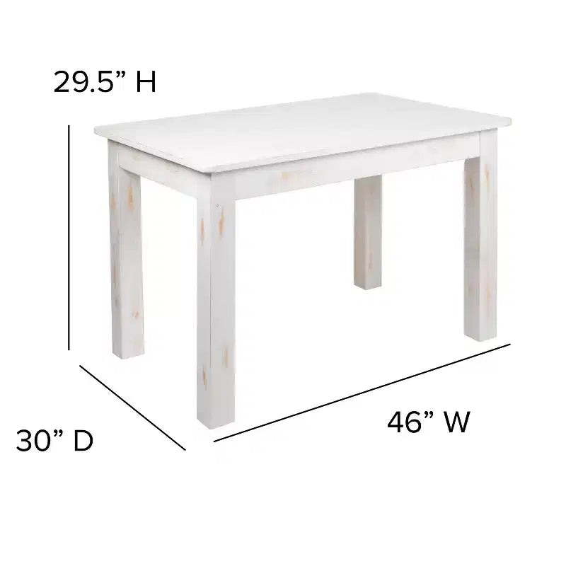 Tavolo da pranzo rettangolare in pino massello Flash Furniture, 46 x 30