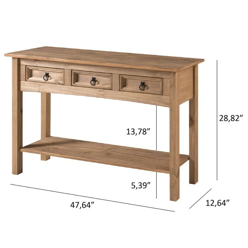 Console d’entrée en bois à 3 tiroirs Corona | Furniture Dash - N/A