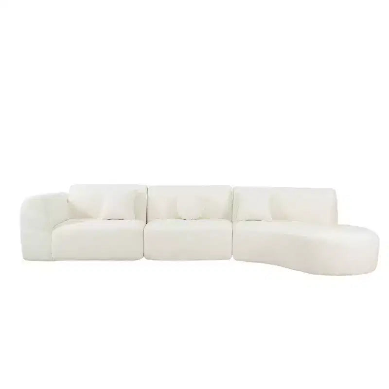 140-Zoll-modernes gebogenes Ecksofa mit Chaiselongue, 3-teiliges Set, für das Wohnzimmer