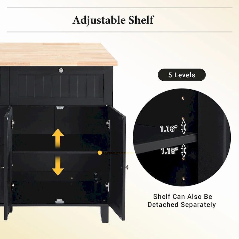 Conjunto de ilha de cozinha TOPMAX com aba rebatível e 2 lugares, conjunto de mesa de jantar com prateleira ajustável, gavetas e toalheiro