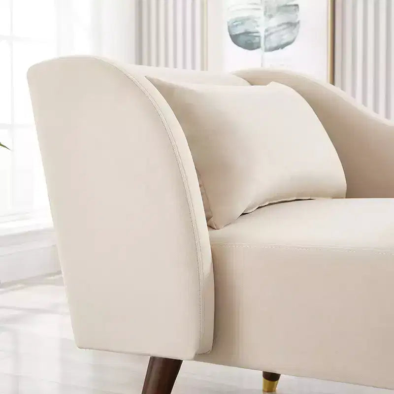 Moderner Samt-Chaiselongue-Sessel, gepolsterter Relaxsessel mit geschwungener Armlehne, Schlafsofa für Schlafzimmer, Büro oder Wohnzimmer