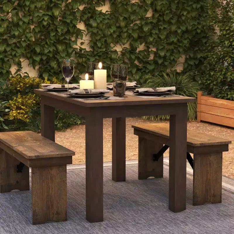 Tavolo da pranzo rettangolare in pino massello Flash Furniture, 46 x 30